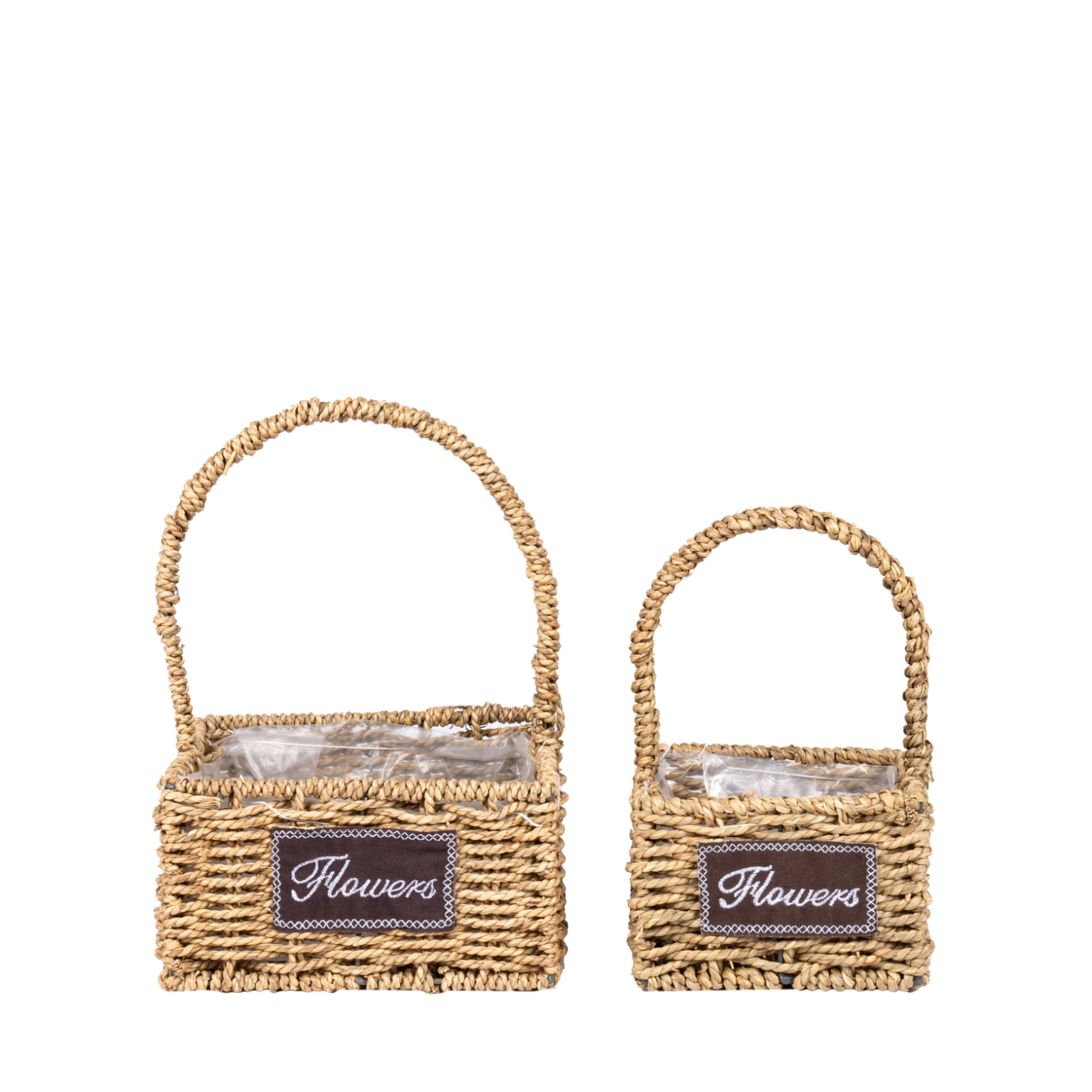 Grass baskets 22x22xH12, 16x16xH11cm 2pcs